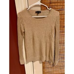 Ann Taylor Small Beige Sweater‎ Alpaca, Wool, Nylon Blend, Long Sleeve, Womens